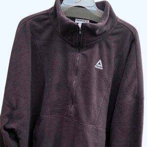 Reebok Women's and Women's Plus Cozy Half Zip Pullover, Chocolate Plum, XXXL